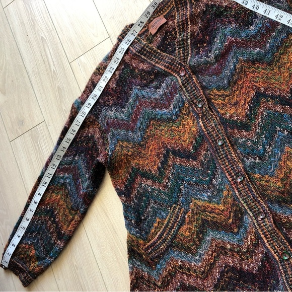 Vintage Missoni Made in Italy Chevron Knit Wool Mohair Cardigan Women’s 90s - Picture 6 of 13